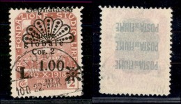 Occupazioni I Guerra Mondiale - Fiume - Segnatasse - 1921 - 1 Lira Su 2 Corone (35n) Usato - Soprastampa In Alto (250) - Sonstige & Ohne Zuordnung