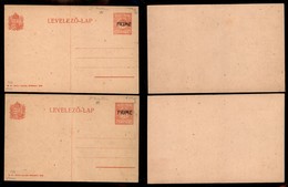 Occupazioni I Guerra Mondiale - Fiume - Cartolina Postale Da 10 Filler (3) - Due Nuove Di Tirature Diverse - Chiavarello - Other & Unclassified