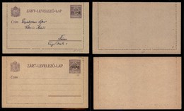 Occupazioni I Guerra Mondiale - Fiume - Biglietto Postale Da 15 Filler (B1 + B1A) - Due Nuovi - Chiavarello - Sonstige & Ohne Zuordnung