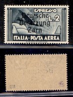 Occupazioni II Guerra Mondiale - Occupazione Tedesca - Zara - Posta Aerea - 1943 - 2 Lire Aeroespresso (9za) - T Inclina - Autres & Non Classés