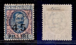 Uffici Postali All'Estero - Levante - Costantinopoli - 1922 - 45 Piastre Su 5 Lire Floreale (66) - Ottimamente Centrato  - Sonstige & Ohne Zuordnung