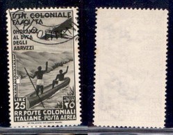 Colonie - Emissioni Generali - Posta Aerea - 1934 - 25 Lire Duca Abruzzi (30) - Usato (300) - Autres & Non Classés