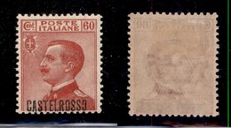 Colonie - Castelrosso - 1922 - 60 Cent Michetti (8e - Varietà O Rotta) - Gomma Originale (900) - Otros & Sin Clasificación