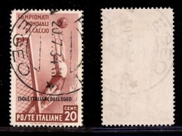 Colonie - Egeo - Emissioni Generali - 1934 - 20 Cent Calcio (75) Usato (140) - Otros & Sin Clasificación