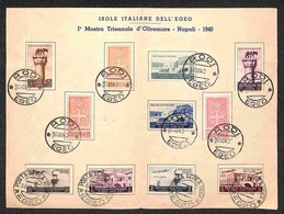 Colonie - Egeo - Emissioni Generali - 1940 - Triennale (111/117 + Aerea 52/55) - Emissione Completa Usata Su Folder Dell - Andere & Zonder Classificatie