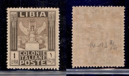 Colonie - Libia - 1921 - 1 Lira (30) Gomma Integra (400) - Other & Unclassified