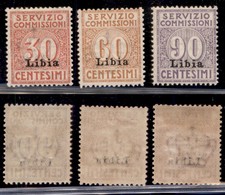 Colonie - Libia - Servizio Commissioni - 1915 - Servizio Commissioni (1/3) - Serie Completa - Gomma Originale (175) - Andere & Zonder Classificatie