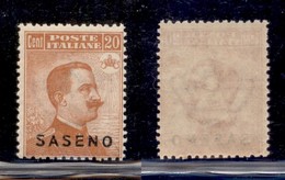 Colonie - Saseno - 1923 - 20 Cent Michetti (3) - Gomma Integra (200) - Other & Unclassified