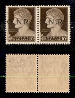 RSI - G.N.R. Brescia - 1943 - 10 Cent (471/Il + 471/I) In Coppia - A Sinistra R Accostato A N (pos. 186) - Gomma Integra - Altri & Non Classificati