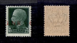 RSI - G.N.R. Brescia - 1943 - 25 Cent (474/Ifcl - R Accostata) Con Soprastampa Spostata E G A Cavallo - Gomma Integra -  - Sonstige & Ohne Zuordnung