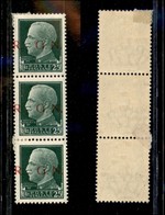 RSI - G.N.R. Brescia - 1943 - 25 Cent (474/Ig) Con Soprastampa Spostata ( R GN) - Striscia Verticale Di Tre - Gomma Orig - Altri & Non Classificati