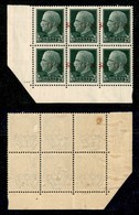 RSI - G.N.R. Brescia - 1943 - 25 Cent (474/I - Varietà H + G) - Blocco Angolare Di Sei - Solo GN Nella Coppia Verticale  - Andere & Zonder Classificatie