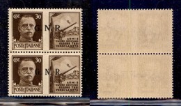 RSI - G.N.R. Brescia - Propaganda Di Guerra - 1943 - 30 Cent Esercito (18/I + 18/II) - Coppia Di Tipi Diversi - Gomma In - Sonstige & Ohne Zuordnung