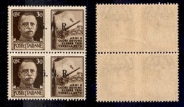 RSI - G.N.R. Brescia - Propaganda Di Guerra - 1943 - 30 Cent Esercito (18/IId + 18/IId Varietà Ef) Coppia Con Soprastamp - Other & Unclassified