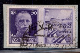 RSI - G.N.R. Brescia - Propaganda Di Guerra - 1943 - 50 Cent Marina (20/I) Con N Difettosa - Usato Su Frammento - Other & Unclassified