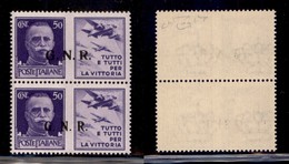 RSI - G.N.R. Brescia - Propaganda Di Guerra - 1943 - 50 Cent Aviazione (23/I + 23/II) - Coppia Di Tipi Diversi - Gomma I - Sonstige & Ohne Zuordnung