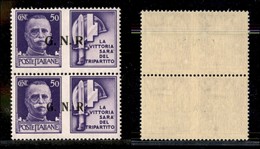 RSI - G.N.R. Brescia - Propaganda Di Guerra - 1943 - 50 Cent Milizia (24/I + 24/II) Coppia Verticale Con I Due Tipi Di S - Sonstige & Ohne Zuordnung