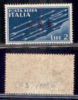 RSI - G.N.R. Brescia - Posta Aerea - 1943 - 2 Lire (122/III) - Gomma Integra - Biondi (525) - Andere & Zonder Classificatie