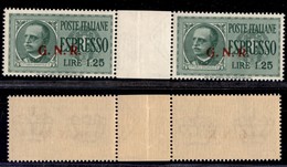 RSI - G.N.R. Brescia - Espressi - 1943 - 1,25 Lire (19/II) - Coppia Con Interspazio Al Centro - Gomma Integra - Sonstige & Ohne Zuordnung