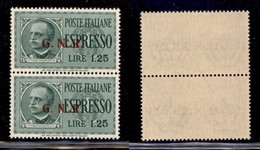 RSI - G.N.R. Brescia - Espressi - 1943 - 1,25 Lire (19/II + 19/III) - Coppia Di Tipi Diversi - Gomma Integra (160) - Other & Unclassified