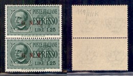 RSI - G.N.R. Brescia - Espressi - 1943 - 1,25 Lire (19/III + 19/IIIe) - Coppia Verticale - Senza Punto Dopo R In Basso - - Other & Unclassified