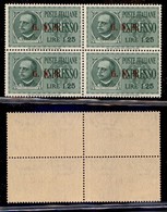 RSI - G.N.R. Brescia - Espressi - 1943 - 1,25 Lire (19/II) In Quartina - Punto Piccolo Dopo R (19/IIIk) In Basso A Destr - Other & Unclassified