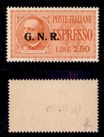 RSI - G.N.R. Brescia - Espressi - 1943 - 2,50 Lire (20/IIb) - Soprastampa Sull’effigie - Gomma Integra (900) - Other & Unclassified