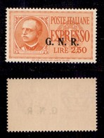 RSI - G.N.R. Brescia - Espressi - 1943 - 2,50 Lire (20/IIIba) - Soprastampa A Destra - Gomma Integra - Other & Unclassified
