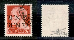 RSI - G.N.R. Verona - 1944 - 20 Cent (473c) Usato A Verona (Titolare) - Doppia Soprastampa Capovolta - Sorani (975) - Other & Unclassified