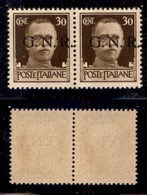 RSI - G.N.R. Verona - 1944 - 30 Cent (475hab + 475 Errore Hac) - Coppia Con Soprastampe Spostate - Punto Grosso Dopo R A - Sonstige & Ohne Zuordnung