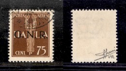 RSI - G.N.R. Verona - Posta Aerea - 1944 - 75 Cent (119) Usato A Verona (Titolare) - Sorani (280) - Otros & Sin Clasificación