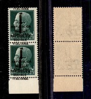 RSI - Provvisori - 1944 - Verona - 25 Cent (491b) - Coppia Verticale Bordo Foglio - Doppia Soprastampa (una Spostata A C - Other & Unclassified