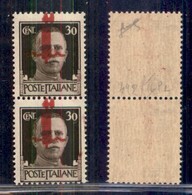 RSI - Provvisori - 1944 - Coppia Del 30 Cent (492/IIphd - Tiratura Di Firenze) Con Soprastampa Spostata In Alto - Gomma  - Sonstige & Ohne Zuordnung