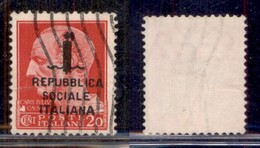 RSI - Provvisori - 1944 - 20 Cent (495/A) - Usato - Piccole Pieghe Al Retro (7000) - Sonstige & Ohne Zuordnung
