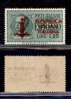 RSI - Espressi - 1944 - 1,25 Lire (21Dc) Con Doppia Soprastampa Rosso Bruno - Gomma Integra (300) - Andere & Zonder Classificatie