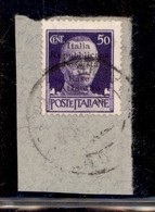 Emissioni Locali - Base Atlantica - 1943 - 50 Cent (11) Usato Su Frammento - I Di Italia Diverso E Capovolto - Sonstige & Ohne Zuordnung