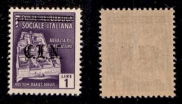 C.L.N. - Torino - 1945 - 1 Lira (Unificato 11A) Con Soprastampa In Nero - Gomma Integra - Cert. AG - Otros & Sin Clasificación