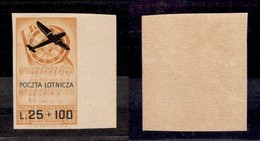 Corpo Polacco - 1946 - Lire 25 + 100 (3a) - Bordo Foglio - Non Dentellato - Gomma Integra - Other & Unclassified