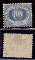 SAN MARINO - 1877 - 10 Cent Stemma (3) - Gomma Originale - Discreta Centratura - Fresco (450+) - Other & Unclassified