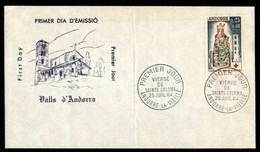 ANDORRA FRANCESE - 0,25 Fr Croce Rossa (190) - FDC 25.7.64 - Autres & Non Classés