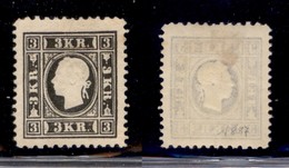 AUSTRIA - 1887 - Ristampe - 3 Kreuzer (11/II) - Gomma Originale - Altri & Non Classificati