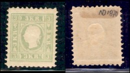 AUSTRIA - 1870 - Ristampe - 3 Kreuzer (12/II) - Gomma Originale - Altri & Non Classificati