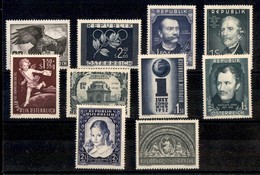 AUSTRIA - Repubblica - 1952 - Cartoncino Con 10 Valori Del Periodo (968/977) - Gomma Integra/originale (97+) - Andere & Zonder Classificatie