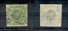 DANIMARCA - 1858/1863 - 8 Skilling Verde Stemma (8) - Usato - Sonstige & Ohne Zuordnung