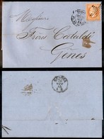 FRANCIA - 40 Cent (22) - Isolato Su Lettera Da Parigi A Genova Del 28.10.1864 - Sonstige & Ohne Zuordnung
