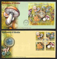 GIBILTERRA - Funghi (1054/1057 + Block 57) 2 FDC 15.9.03 - Andere & Zonder Classificatie