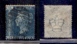 GRAN BRETAGNA - 1858 - 2 Pence (17 Tav.13) - Usato - Dentellatura Spostata A Sinistra - Andere & Zonder Classificatie