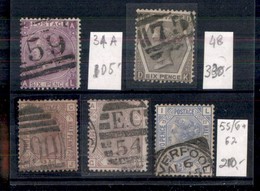 GRAN BRETAGNA - 1867/1880 - Cartoncino Con 5 Valori Usati - Da Esaminare - Other & Unclassified