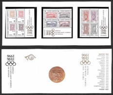 GRECIA - 1996 - 100 Anni Olimpiadi (Block 13/15) - Tre Foglietti In Libretto Speciale - Gomma Integra - Andere & Zonder Classificatie