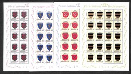 LIECHTENSTEIN - 1965 - Stemmi I (450/453) - Serie Completa In Minifogli Di 20 - Gomma Integra - Andere & Zonder Classificatie